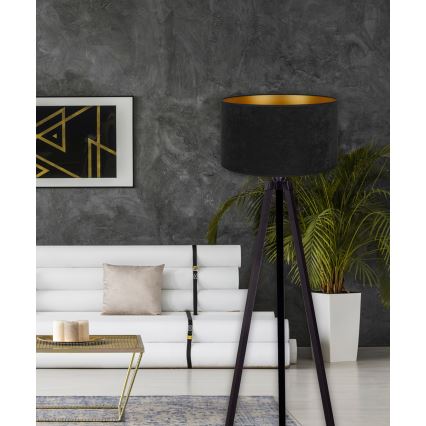 Brilagi - Podna lampa VELVET 1xE27/60W/230V crna/wenge