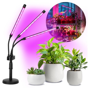 Brilagi - prigušiva fleksibilna LED stona lampa za uzgoj biljaka VITABLOOM 3xLED/10W/230V crna