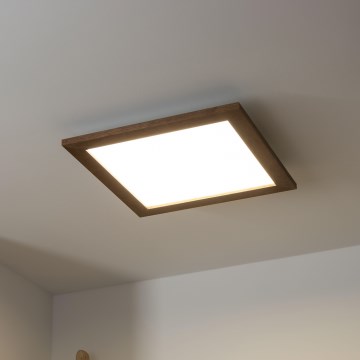 Brilagi - prigušiva LED plafonska svetiljka SLIMFRAME WOOD LED/36W/230V 49,5x49,5 cm 3000-6000K tamno braon + daljinski upravljač