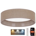 Brilagi - prigušiva LED stropna svetiljka VELVET SMART LED/36W/230V prečnik 55 cm 2700-6500K Wi-Fi Tuya braon + daljinski upravljač