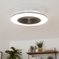Brilagi - prigušiva LED svetiljka sa ventilatorom AURA LED/38W/230V 3000-6000K crna + daljinski upravljač