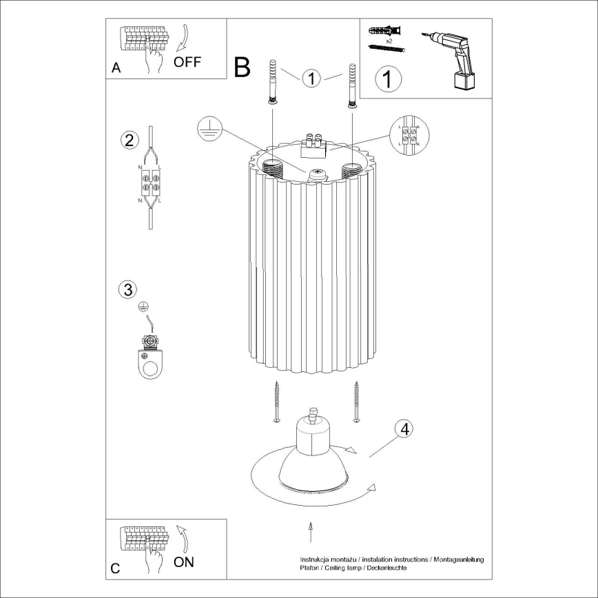 Brilagi - Reflektorska lampa CRESTO 1xGU10/10W/230V 10 cm bela