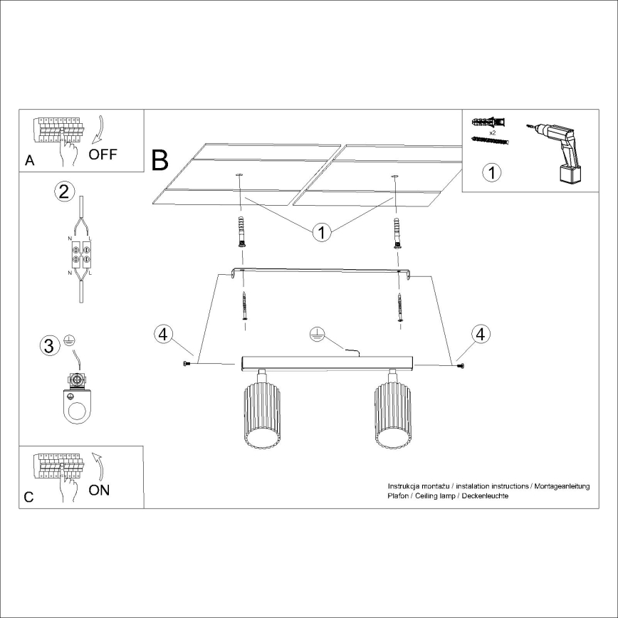 Brilagi - Reflektorska lampa CRESTO 2xGU10/10W/230V kremasta