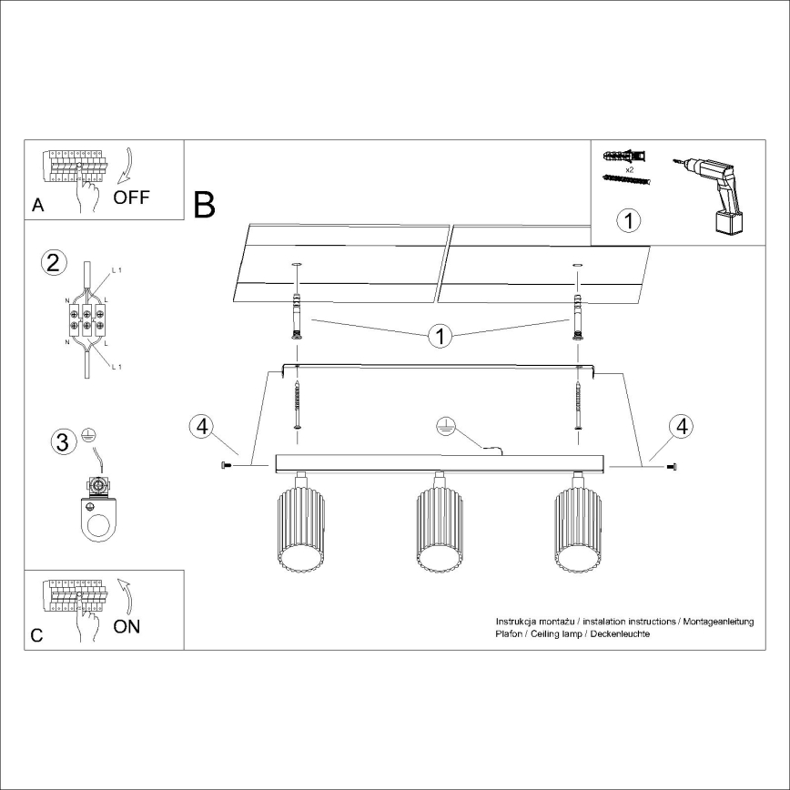 Brilagi - Reflektorska lampa CRESTO 3xGU10/10W/230V zlatna
