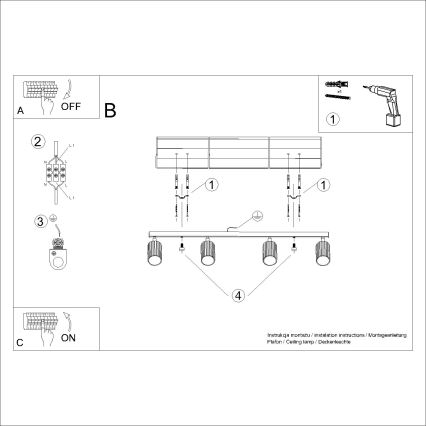 Brilagi - Reflektorska lampa CRESTO 4xGU10/10W/230V crno