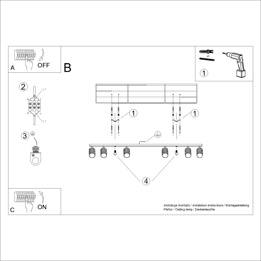 Brilagi - Reflektorska lampa CRESTO 6xGU10/10W/230V crno