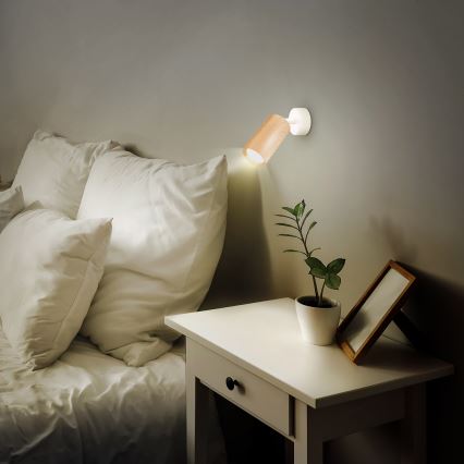 Brilagi - Reflektorska lampa SELE 1xGU10/30W/230V bela/dekor hrasta