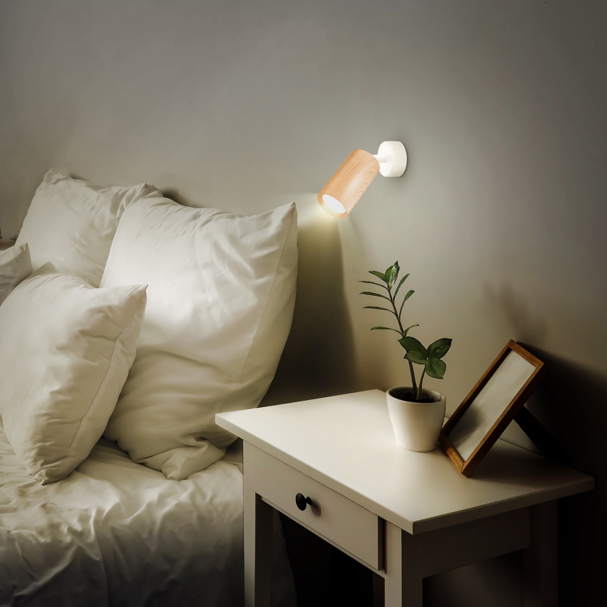 Brilagi - Reflektorska lampa SELE 1xGU10/30W/230V bela/dekor hrasta