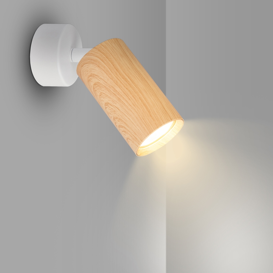 Brilagi - Reflektorska lampa SELE 1xGU10/30W/230V bela/dekor hrasta