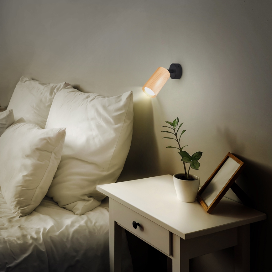 Brilagi - Reflektorska lampa SELE 1xGU10/30W/230V crno/dekor hrasta