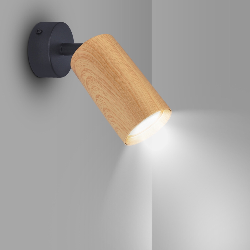 Brilagi - Reflektorska lampa SELE 1xGU10/30W/230V crno/dekor hrasta