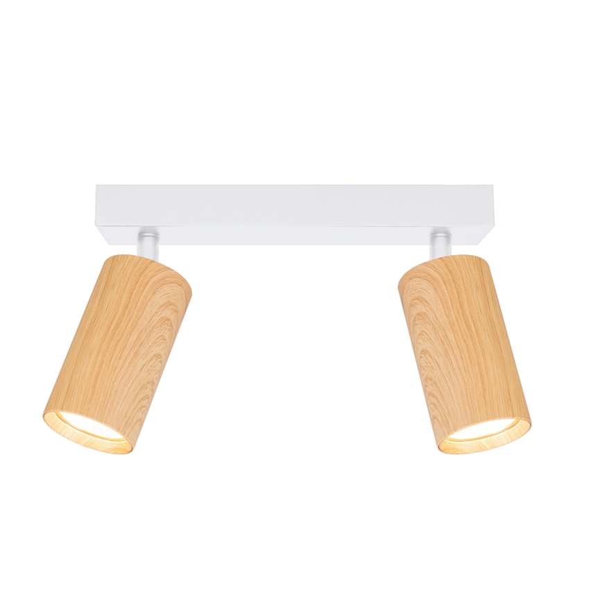 Brilagi - Reflektorska lampa SELE 2xGU10/30W/230V bela/dekor hrasta
