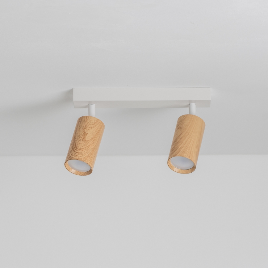 Brilagi - Reflektorska lampa SELE 2xGU10/30W/230V bela/dekor hrasta