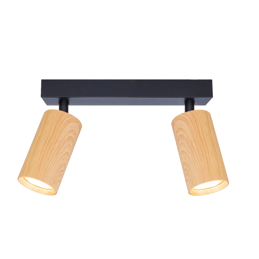 Brilagi - Reflektorska lampa SELE 2xGU10/30W/230V crno/dekor hrasta
