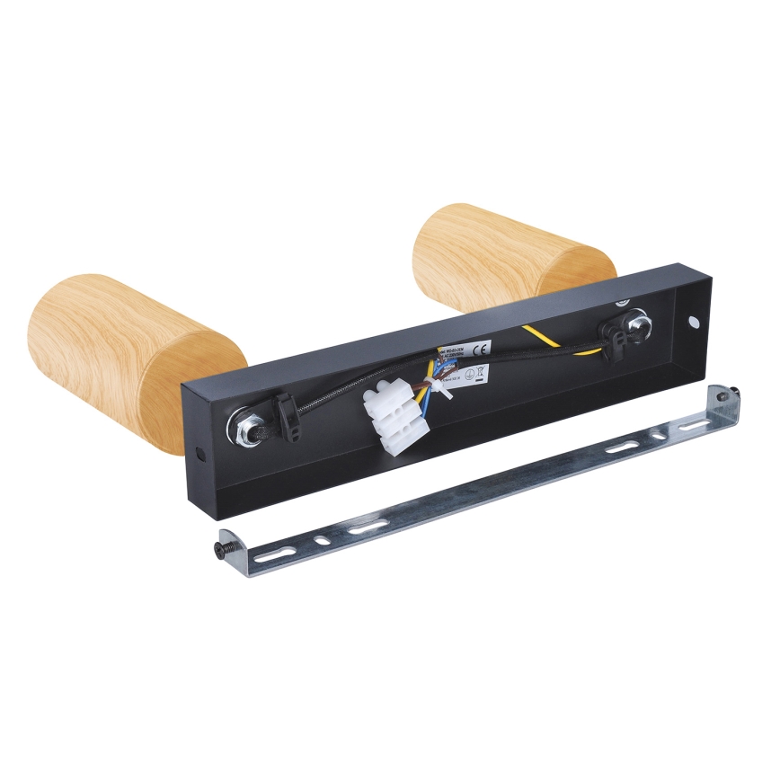 Brilagi - Reflektorska lampa SELE 2xGU10/30W/230V crno/dekor hrasta
