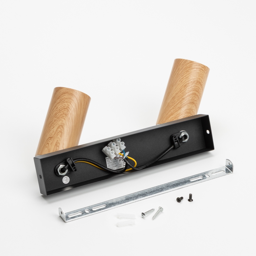 Brilagi - Reflektorska lampa SELE 2xGU10/30W/230V crno/dekor hrasta