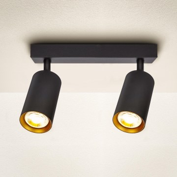 Brilagi - Reflektorska lampa SELE 2xGU10/30W/230V crno/zlatna