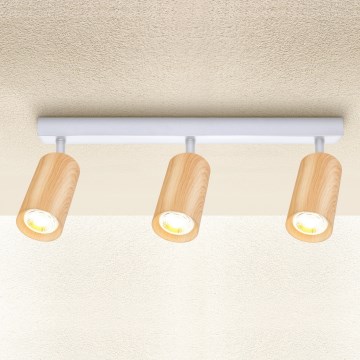 Brilagi - Reflektorska lampa SELE 3xGU10/30W/230V bela/dekor hrasta