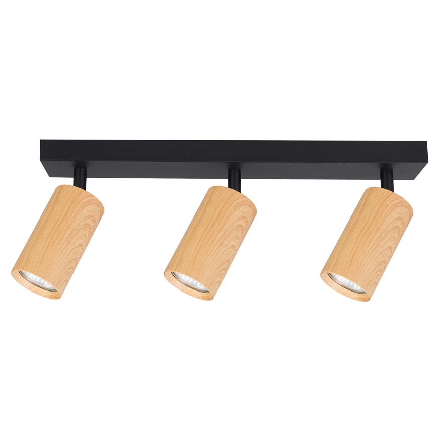 Brilagi - Reflektorska lampa SELE 3xGU10/30W/230V crno/dekor hrasta