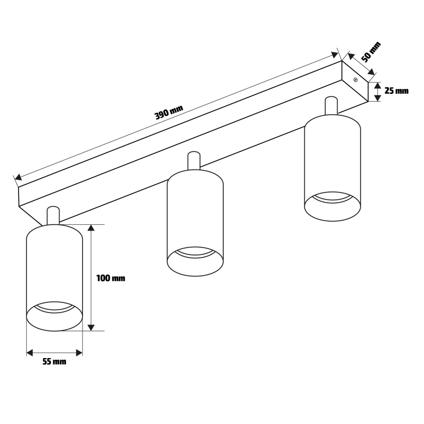 Brilagi - Reflektorska lampa SELE 3xGU10/30W/230V crno