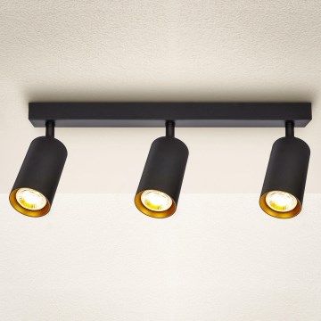 Brilagi - Reflektorska lampa SELE 3xGU10/30W/230V crno/zlatna