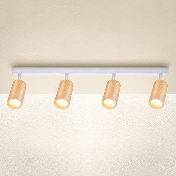 Brilagi - Reflektorska lampa SELE 4xGU10/30W/230V bela/dekor hrasta