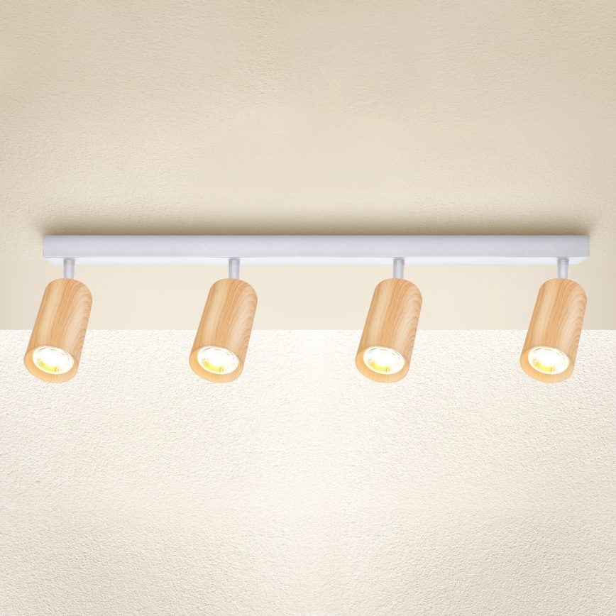 Brilagi - Reflektorska lampa SELE 4xGU10/30W/230V bela/dekor hrasta