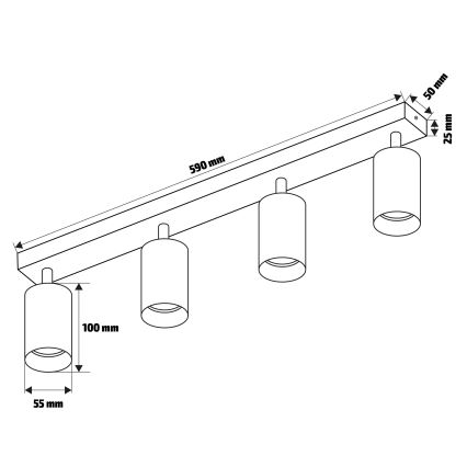 Brilagi - Reflektorska lampa SELE 4xGU10/30W/230V bela