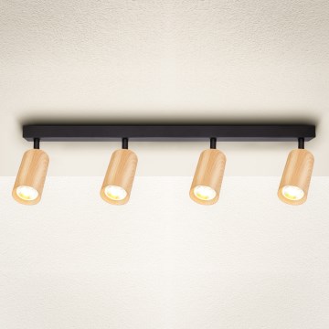 Brilagi - Reflektorska lampa SELE 4xGU10/30W/230V crno/dekor hrasta