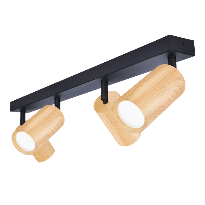 Brilagi - Reflektorska lampa SELE 4xGU10/30W/230V crno/dekor hrasta