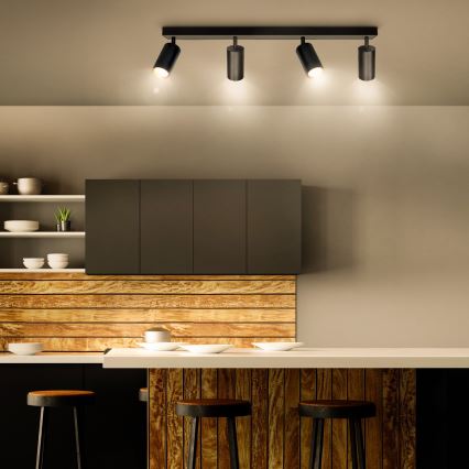 Brilagi - Reflektorska lampa SELE 4xGU10/30W/230V crno/zlatna