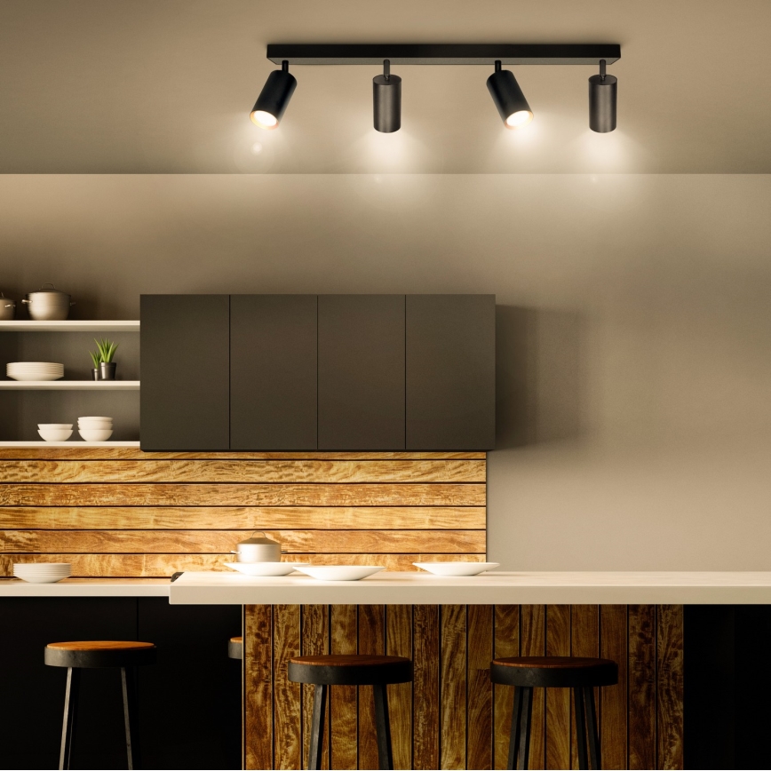 Brilagi - Reflektorska lampa SELE 4xGU10/30W/230V crno/zlatna