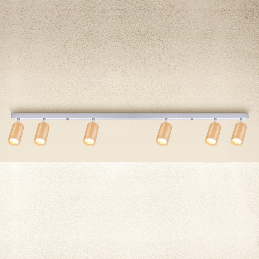 Brilagi - Reflektorska lampa SELE 6xGU10/30W/230V bela/dekor hrasta