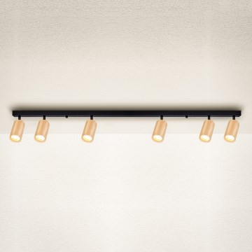 Brilagi - Reflektorska lampa SELE 6xGU10/30W/230V crno/dekor hrasta