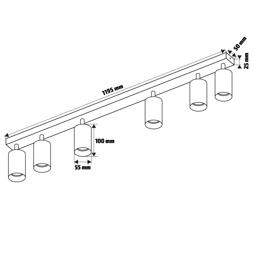Brilagi - Reflektorska lampa SELE 6xGU10/30W/230V crno