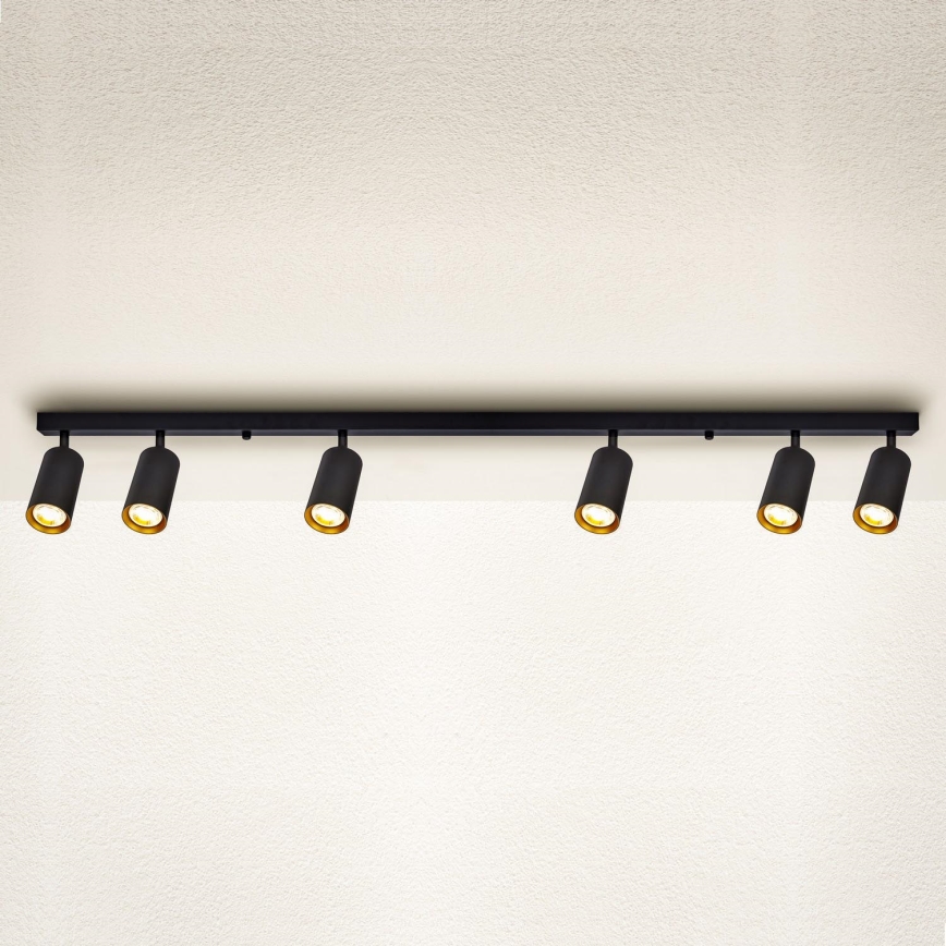 Brilagi - Reflektorska lampa SELE 6xGU10/30W/230V crno/zlatna