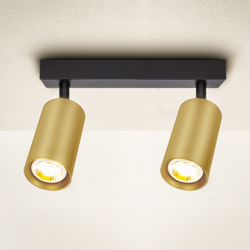 Brilagi - Reflektorska lampa SELE GOLDEN 2xGU10/30W/230V crno/zlatna