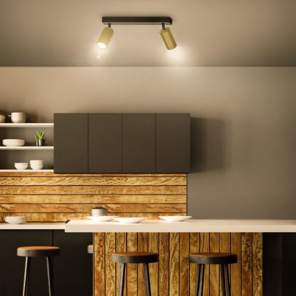 Brilagi - Reflektorska lampa SELE GOLDEN 2xGU10/30W/230V crno/zlatna