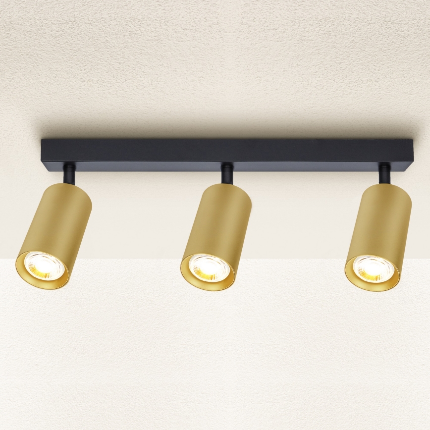 Brilagi - Reflektorska lampa SELE GOLDEN 3xGU10/30W/230V crno/zlatna