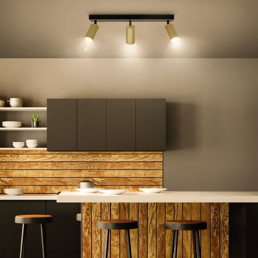 Brilagi - Reflektorska lampa SELE GOLDEN 3xGU10/30W/230V crno/zlatna