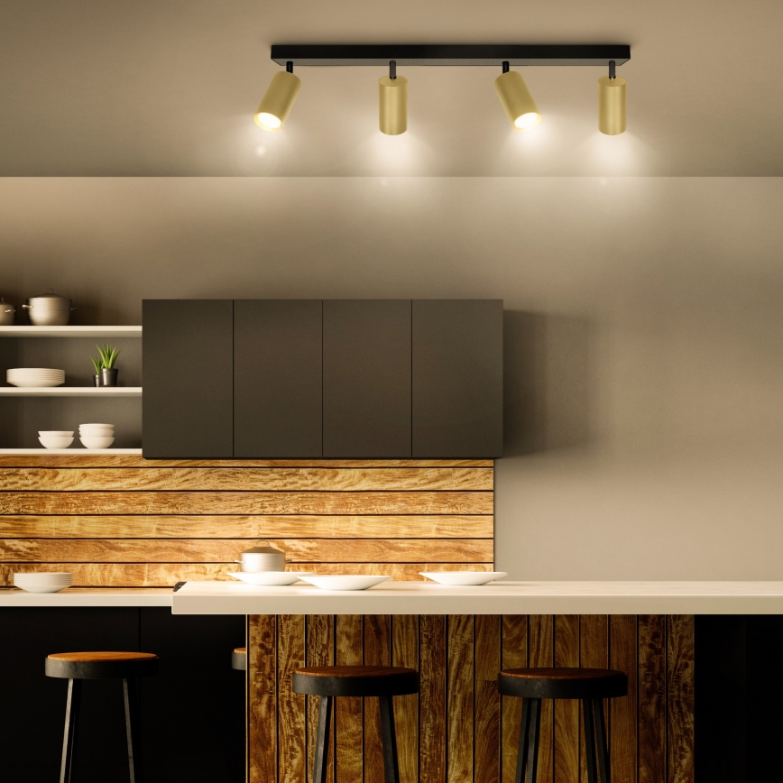 Brilagi - Reflektorska lampa SELE GOLDEN 4xGU10/30W/230V crno/zlatna