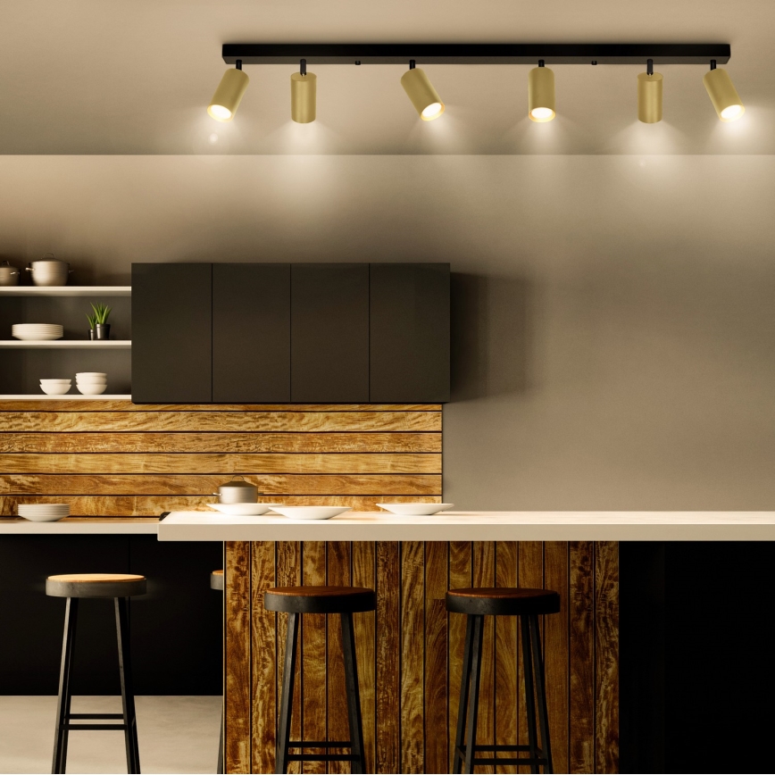 Brilagi - Reflektorska lampa SELE GOLDEN 6xGU10/30W/230V crno/zlatna