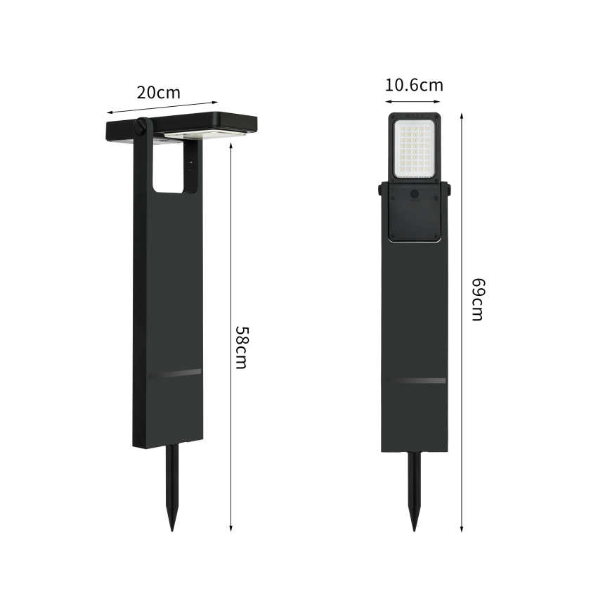 Brilagi - solarna LED lampa SUN SPIKE LED/4W/3,7V 2200 mAh IP44