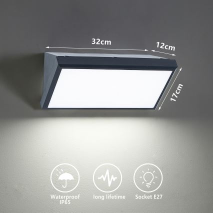 Brilagi - Spoljašnja zidna lampa TRIANGLE 1xE27/60W/230V Antracit IP65