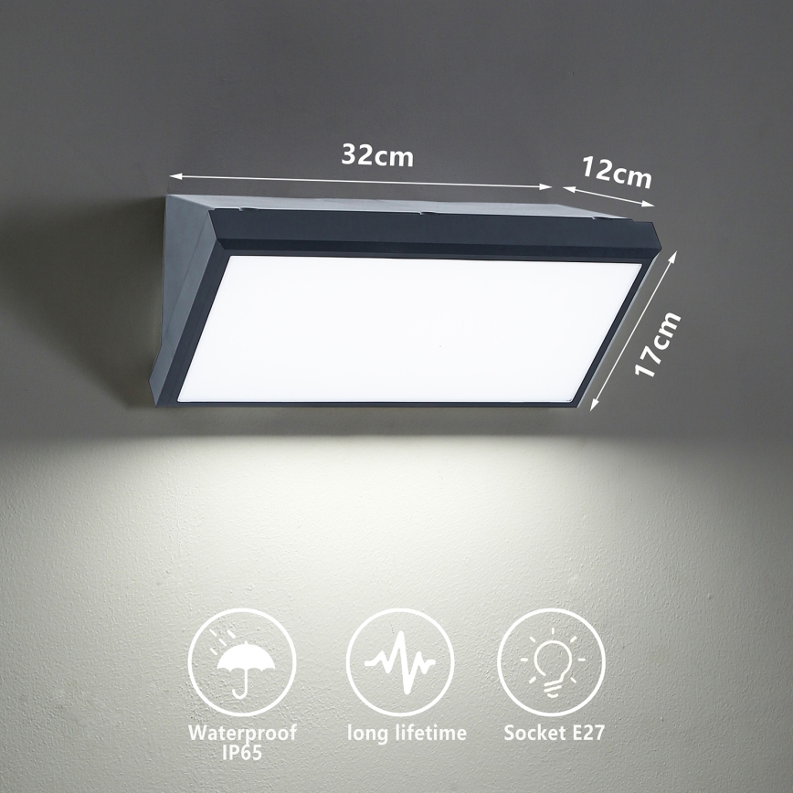 Brilagi - Spoljašnja zidna lampa TRIANGLE 1xE27/60W/230V Antracit IP65