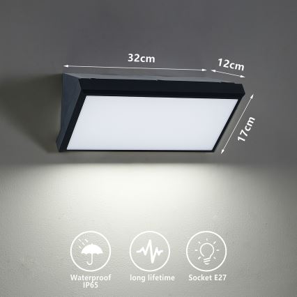 Brilagi - Spoljašnja zidna lampa TRIANGLE 1xE27/60W/230V crno IP65