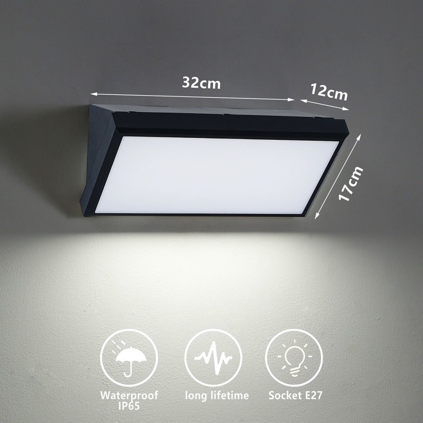 Brilagi - Spoljašnja zidna lampa TRIANGLE 1xE27/60W/230V crno IP65