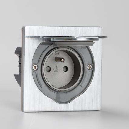 Brilagi - Spoljna ugradna podna utičnica IP55, mat hrom, kvadratna