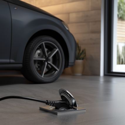 Brilagi - Spoljna ugradna podna utičnica IP55, mat hrom, kvadratna