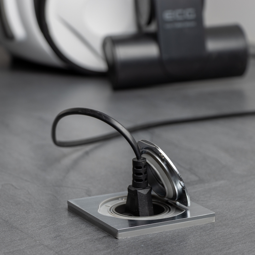 Brilagi - Spoljna ugradna podna utičnica IP55, mat hrom, kvadratna